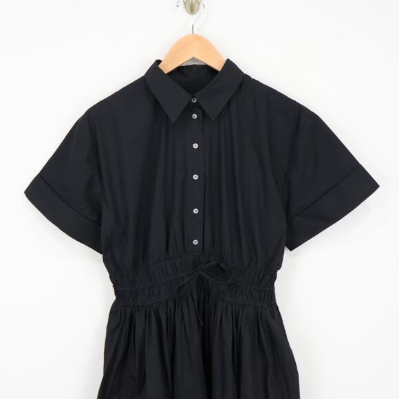 J.Crew Elena Midi Shirtdress Cotton Poplin Black Size 6 NWOT - Picture 3 of 8